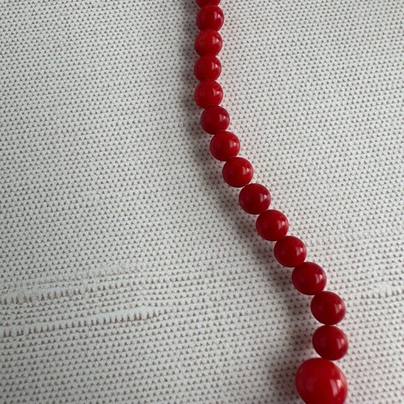 Bamboo Coral Necklace Red Beads - Picture 10 of 13